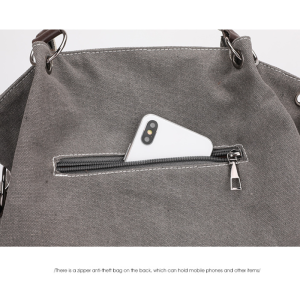 Casual Style Patchwork Patchwork Plaid Mixed Color Canvas Women's Square Shoulder Bags h5 Picture6