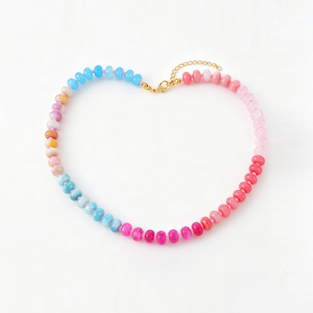 Simple Beads Gradient Color Natural Stones Women's Beaded Necklaces