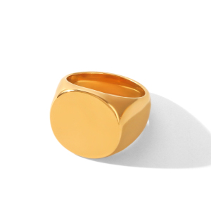 Simple Series Daily Heart Rectangle Stainless Steel Waterproof   Gold Color  Statement Rings h5 