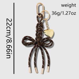 Simple Series Daily Heart Bow Knot Twist Alloy Bag Charms h5 Picture2