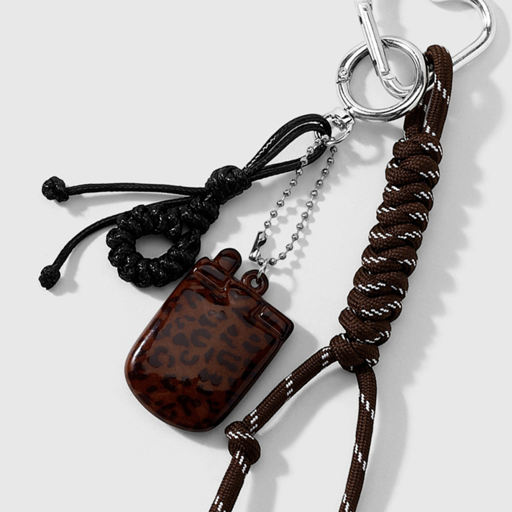 Simple Series Retro Leopard Print Mixed Color Woven Alloy Bag Charms Picture6