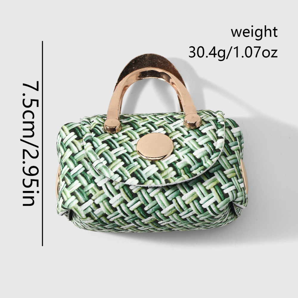 Simple Series Daily Stripe Woven Alloy Bag Charms Earphone Case Picture2