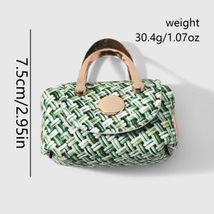 Simple Series Daily Stripe Woven Alloy Bag Charms Earphone Case h5 Picture2