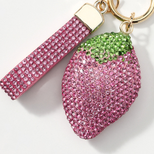 Luxurious Series Cute Fruit Solid Color Alloy Rhinestone Keychain h5 Picture6