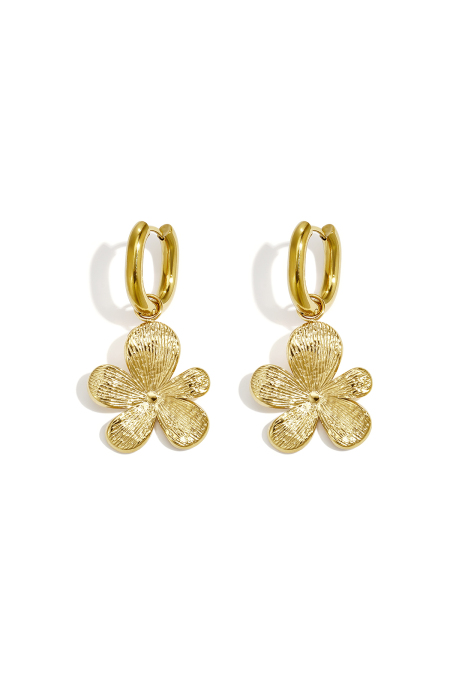 Stainless Steel Drop Earrings Flower Simple Daily Simple Series Women's Jewelry