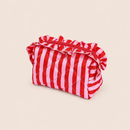 Simple Series Casual Stripe Mixed Color Cotton Makeup Bags