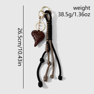 Simple Series Daily Heart Beads Woven Alloy Bag Charms h5 Picture2