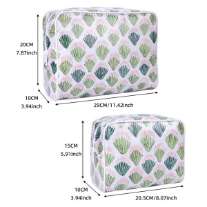Simple Series Daily Flower Stripe Plaid Mixed Color Leaf Lines Shell Pvc Makeup Bags h5 Picture6