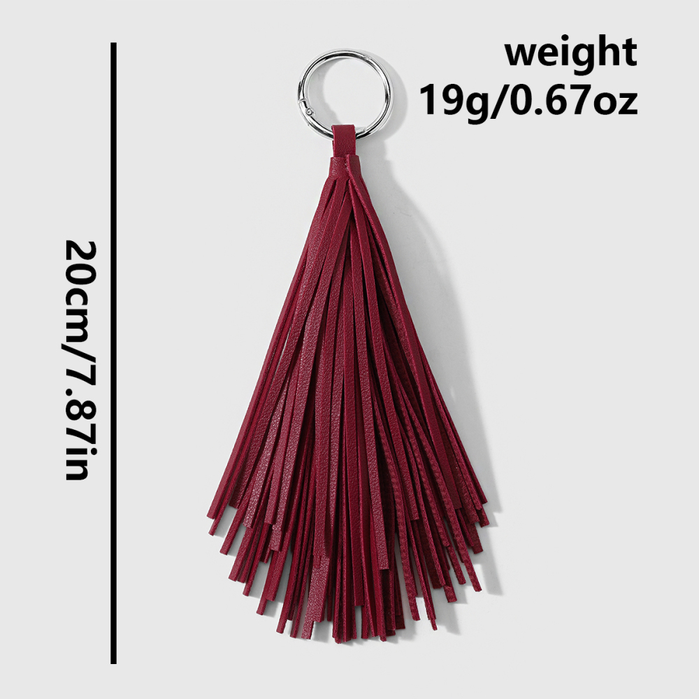 Simple Series Daily Solid Color Tassel Alloy Bag Charms Picture2