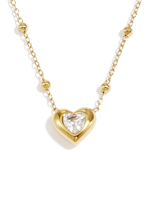 Collane Con Pendente A Forma Di Cuore In Acciaio Inossidabile Placcato Oro 14 Carati, Serie Simple Daily Simple, Gioielli Da Donna h5 Immagine3