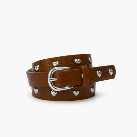 Eenvoudige Serie Casual Hartvormige Effen Leren Riem Van Pu-Leer
