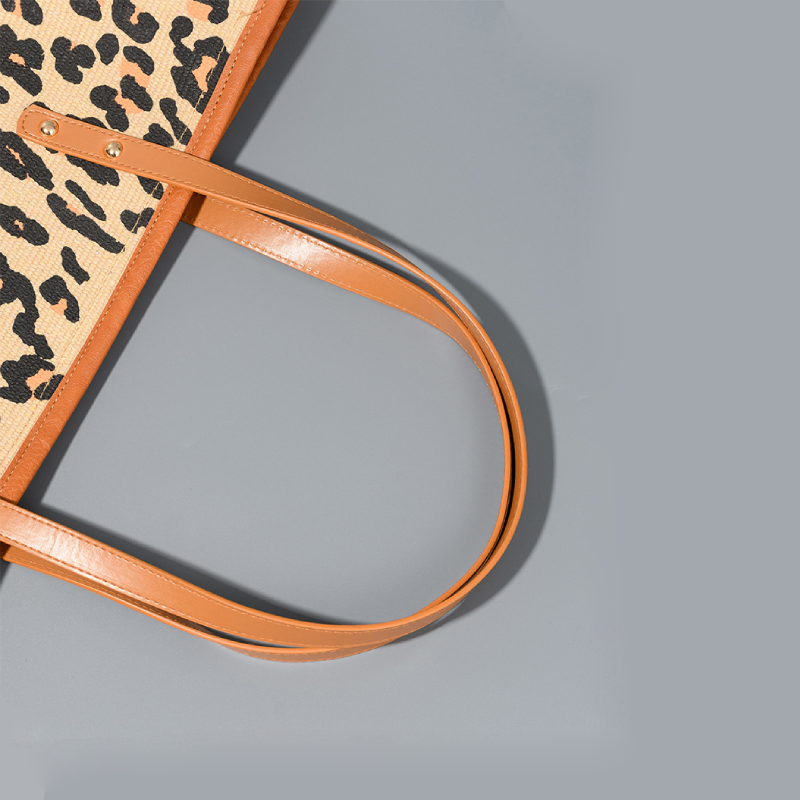 Casual Style Printed Leopard Print Cotton Women's Tote Bag Tote Bags h5Picture8