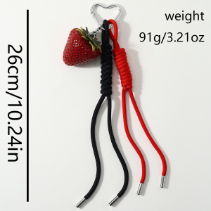Simple Series Daily Fruit Bow Knot Strawberry Alloy Bag Charms h5 Picture2