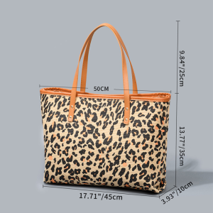 Casual Style Printed Leopard Print Cotton Women's Tote Bag Tote Bags h5 Picture9