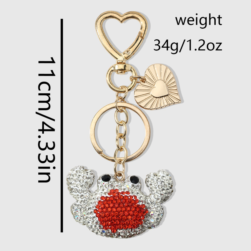 Luxurious Series Cute Heart Cartoon Alloy Rhinestone Keychain Picture2