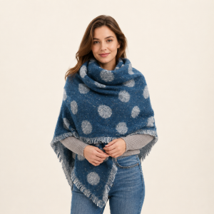 Simple Series Casual Polka Dots Tassel Mixed Color Polyester Shawls h5 Picture2