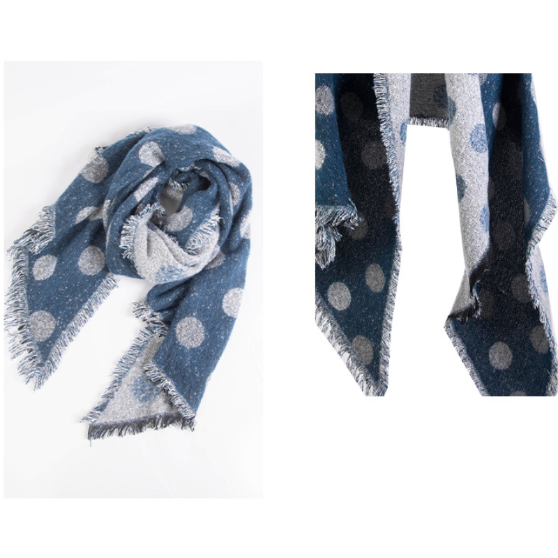 Simple Series Casual Polka Dots Tassel Mixed Color Polyester Shawls Picture4