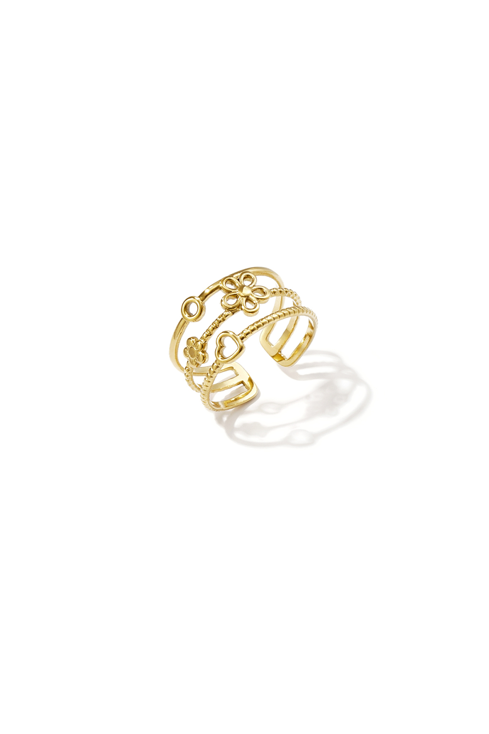 Stainless Steel Minimalist Rings Flower Daily Simple Series Women's Jewelry