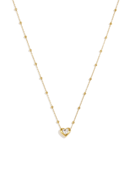Collane Con Pendente A Forma Di Cuore In Acciaio Inossidabile Placcato Oro 14 Carati, Serie Simple Daily Simple, Gioielli Da Donna