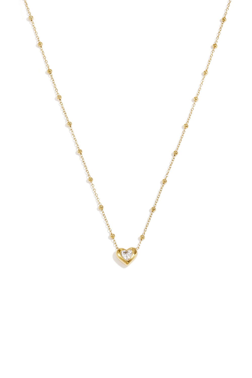 Collane Con Pendente A Forma Di Cuore In Acciaio Inossidabile Placcato Oro 14 Carati, Serie Simple Daily Simple, Gioielli Da Donna