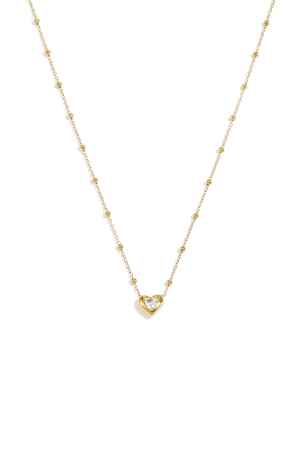 Collane Con Pendente A Forma Di Cuore In Acciaio Inossidabile Placcato Oro 14 Carati, Serie Simple Daily Simple, Gioielli Da Donna h5