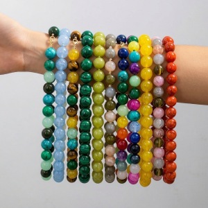 Simple Series Daily Beads Gradient Color Resin Women's Basic Necklaces h5 Picture4