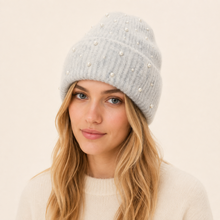 Simple Series Elegant Solid Color Wool Polyester Blend Beanie