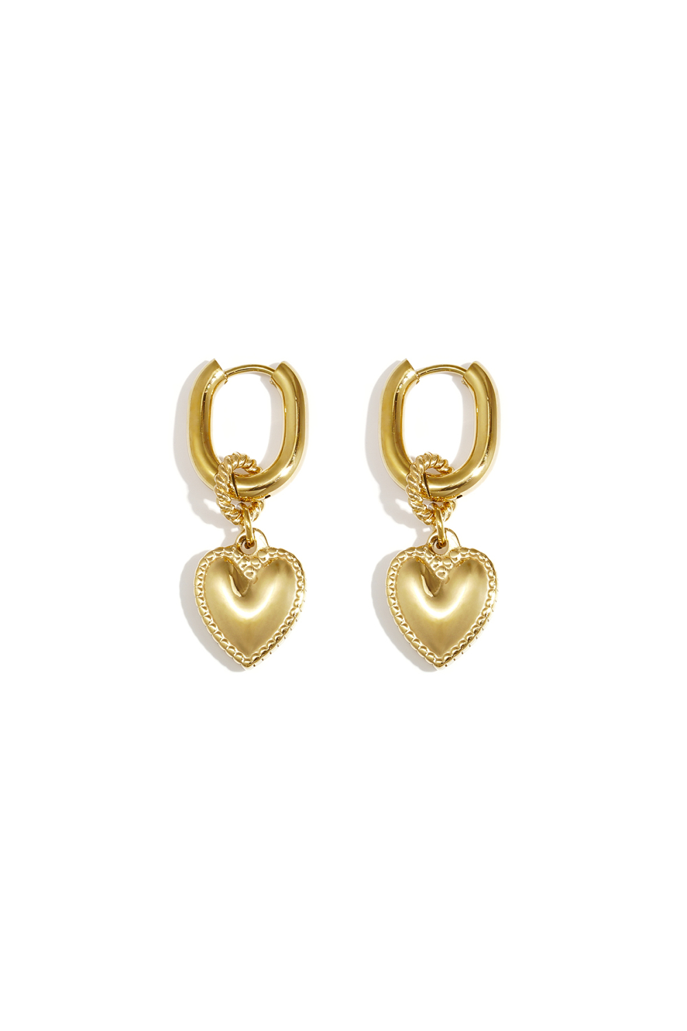 Stainless Steel Drop Earrings Heart Simple Simple Series Women's Jewelry 