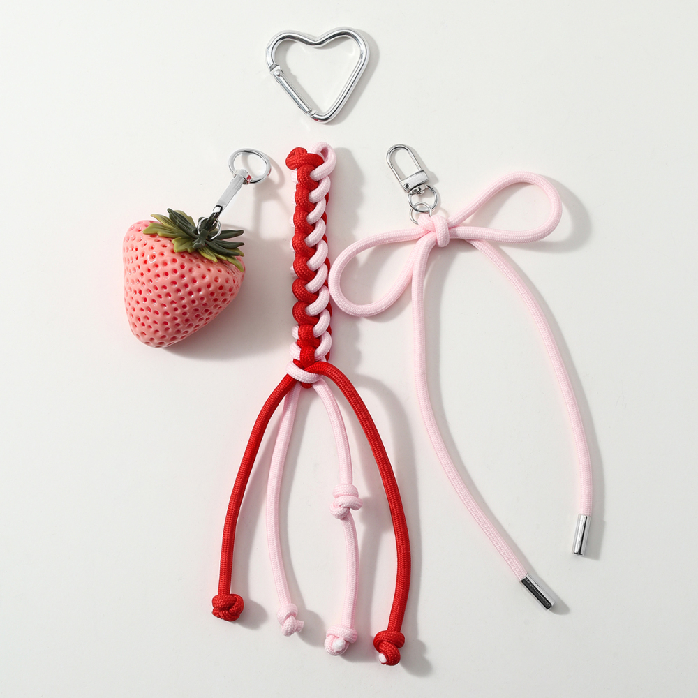Simple Series Daily Fruit Bow Knot Strawberry Alloy Bag Charms Picture6