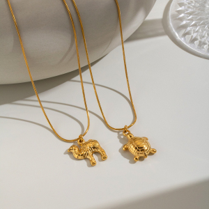 Animal Shape Pendant Stainless Steel Waterproof Gold Color Necklaces h5 Picture2