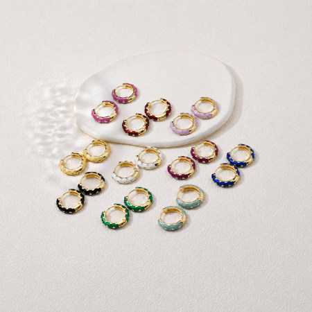 Simple Series Retro Polka Dots Circle Alloy Gold Color Damen-Creolen