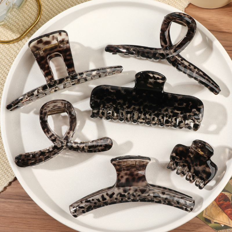 Simple Series Retro Leopard Print Gradient Color Polystyrene Hair Claws Picture2