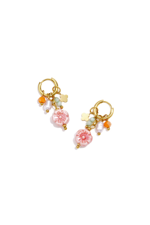 Stainless Steel Beads Earrings Flower Cute Daily Simple Series Women's Jewelry h5