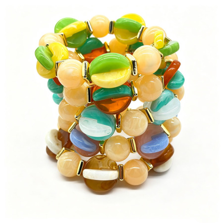 Acryl-Armbänder für Damen, scheibenförmig, in verschiedenen Farben