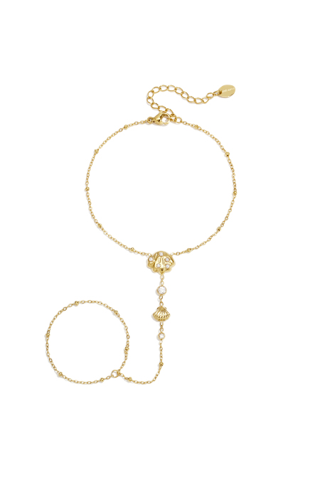 Handkette aus Edelstahl, Muschel, schlichte Alltagsserie, Damenschmuck