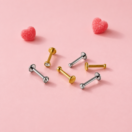 Simple Series Daily Circle Geometric Shape Stainless Steel Waterproof   Gold Color  Women's Piercing Earrings
