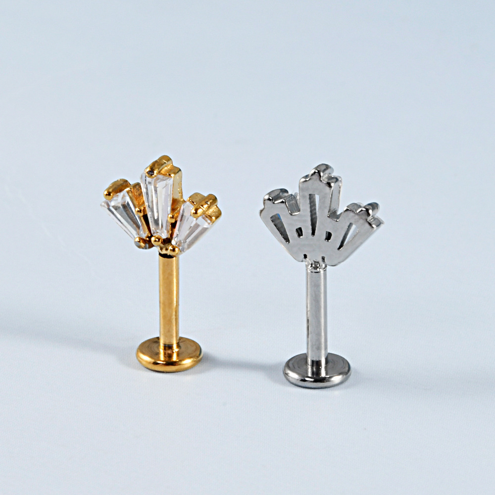 Simple Series Daily Droplet Irregular Shape Stainless Steel Waterproof   Gold Color  Women's Piercing Earrings Picture4