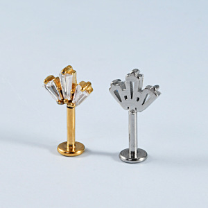 Simple Series Daily Droplet Irregular Shape Stainless Steel Waterproof   Gold Color  Women's Piercing Earrings h5 Picture4