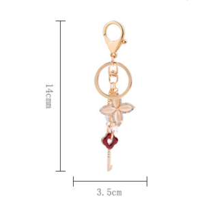 Simple Series Daily Key Chain Clover Lock Alloy Rhinestone Keychain h5 Picture4