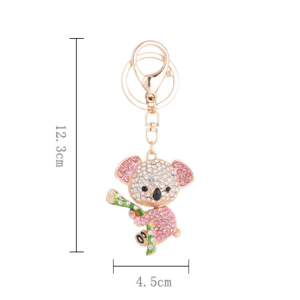 Luxurious Series Cute Animal Mixed Color Alloy Rhinestone Keychain h5 Picture2