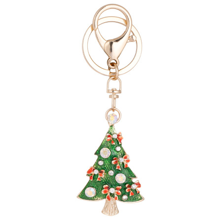 Simple Series Cute Animal Christmas Alloy Rhinestone Keychain