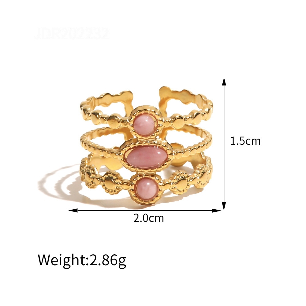 Classic Series Daily Irregular Shape Stainless Steel Waterproof Zircon Statement Rings
