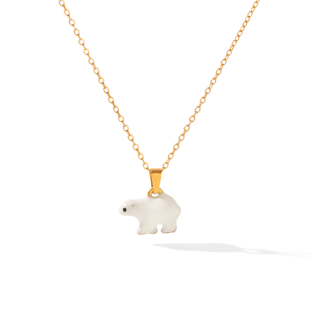 Simple Series Daily Animal Stainless Steel Waterproof   Gold Color  Women's Pendant Necklaces 
