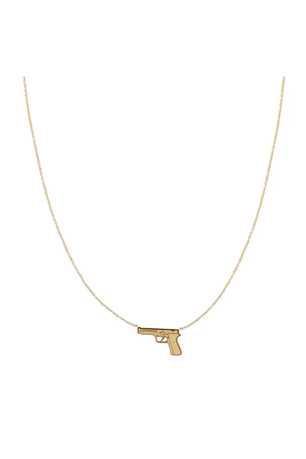 Stainless Steel Gun Shaped Pendant Necklace