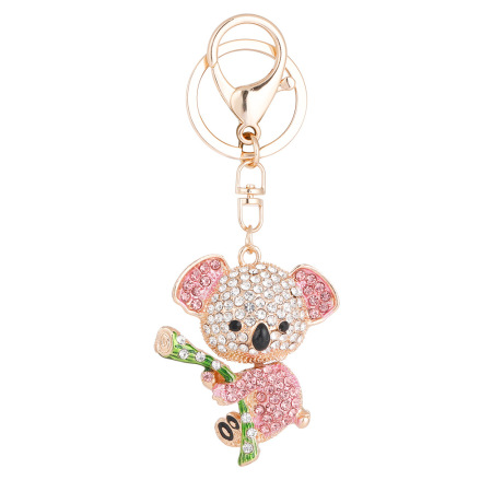 Luxurious Series Cute Animal Mixed Color Alloy Rhinestone Keychain