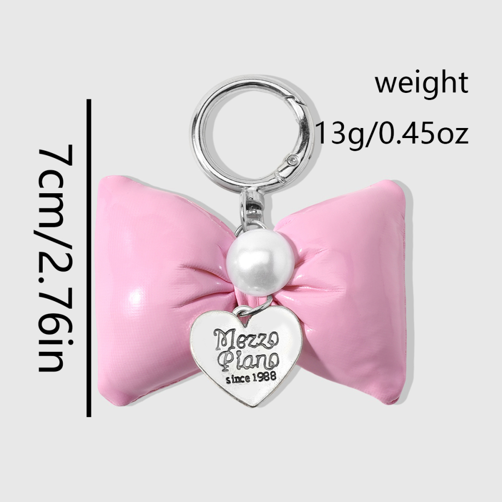 Simple Series Daily Letter Bow Knot Cherry Alloy Keychain Picture2