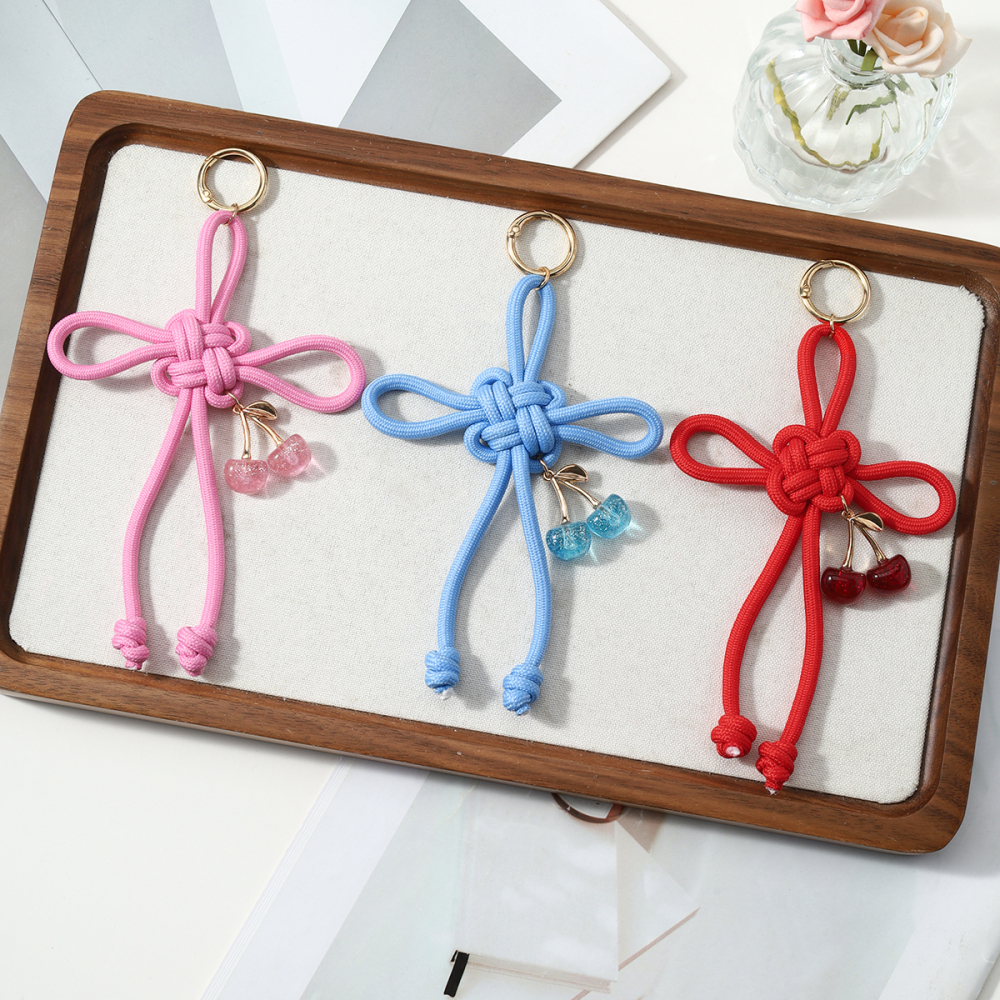 Simple Series Daily Cherry Woven Alloy Bag Charms Picture5