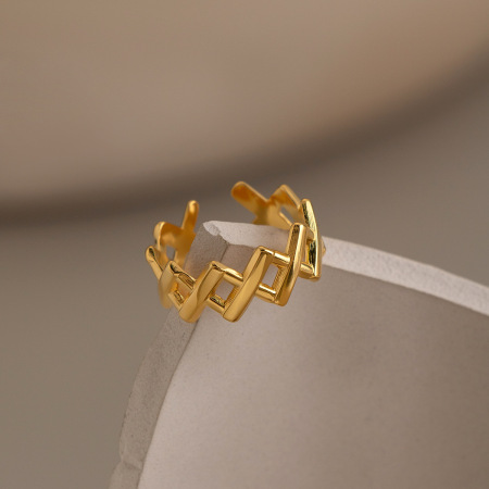 Stainless Steel Waterproof Gold Color Minimalist Rings