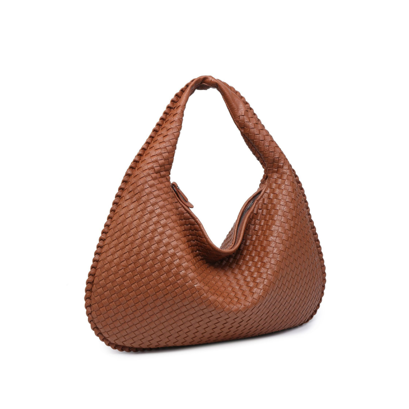Minimalist Style Woven Solid Color Woven Premium Quality Pu Women's Round Handbags Picture2