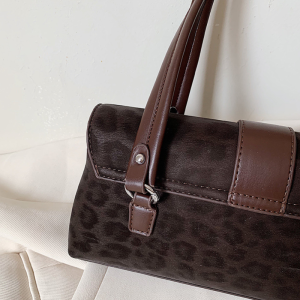 Streetwear Style Metal Hardware Studded Solid Color Leopard Print Rivet Pu Women's Square Shoulder Bags h5 Picture9
